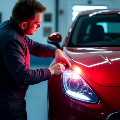 Final inspection of a perfectly detailed car