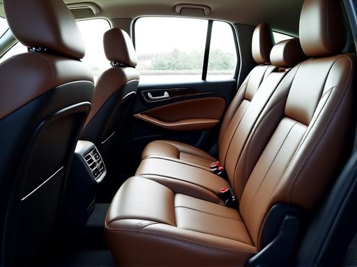 Pristine and detailed car interior with clean leather seats